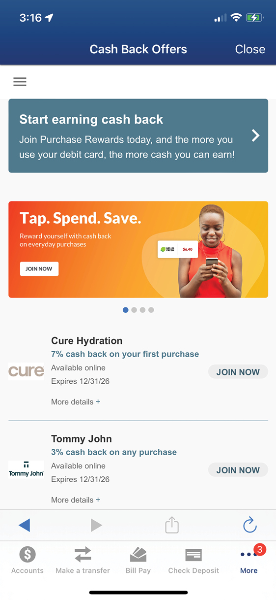 Manage Cash Back Rewards